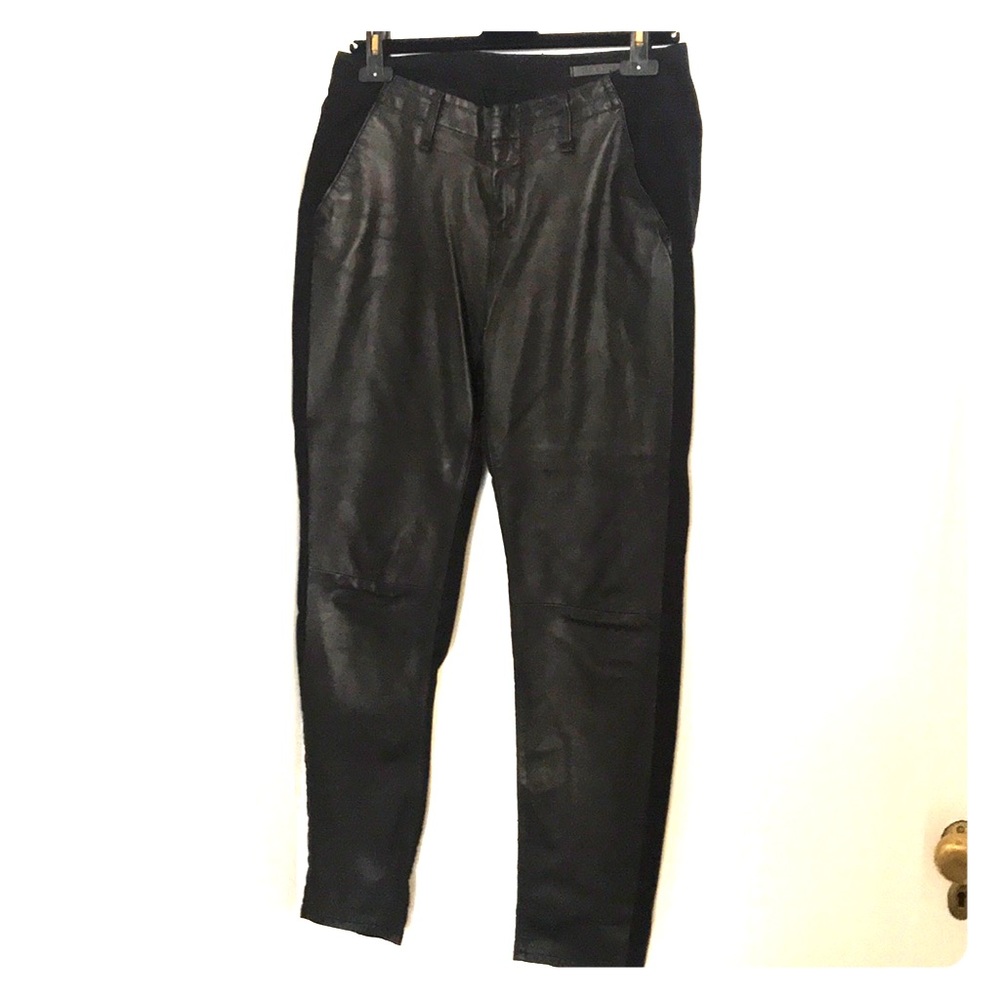 Rag & Bone Leather Panel Trousers